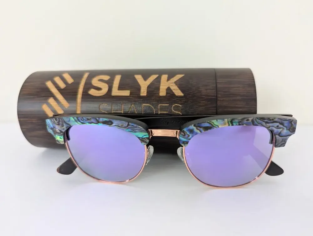 Slyk Shades Yachtmaster Abalone Seashell Sunglasses with Case
